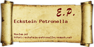 Eckstein Petronella névjegykártya